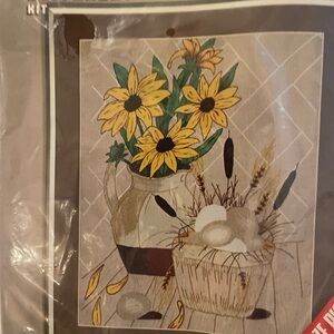 Vintage Vogart Crafts Crewel Creative Stitchery Kit Sunflowers 411L USA Sealed